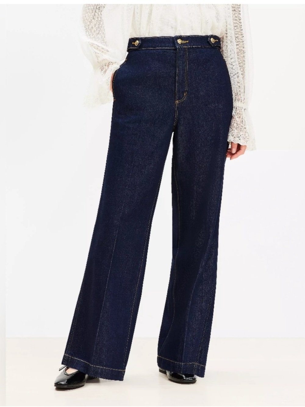 Loft The Trouser jeans gold buttons